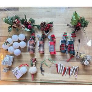 Lot of 30+ Vintage Golf Christmas Tree Ornaments – Golf Bags, Tees, Balls, Decor